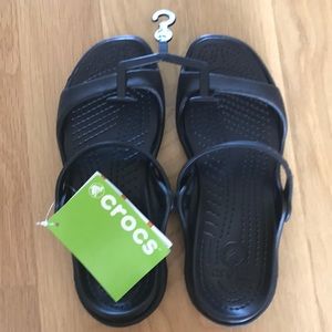 Crocs Women Black Cleo style size 8 BRAND NEW